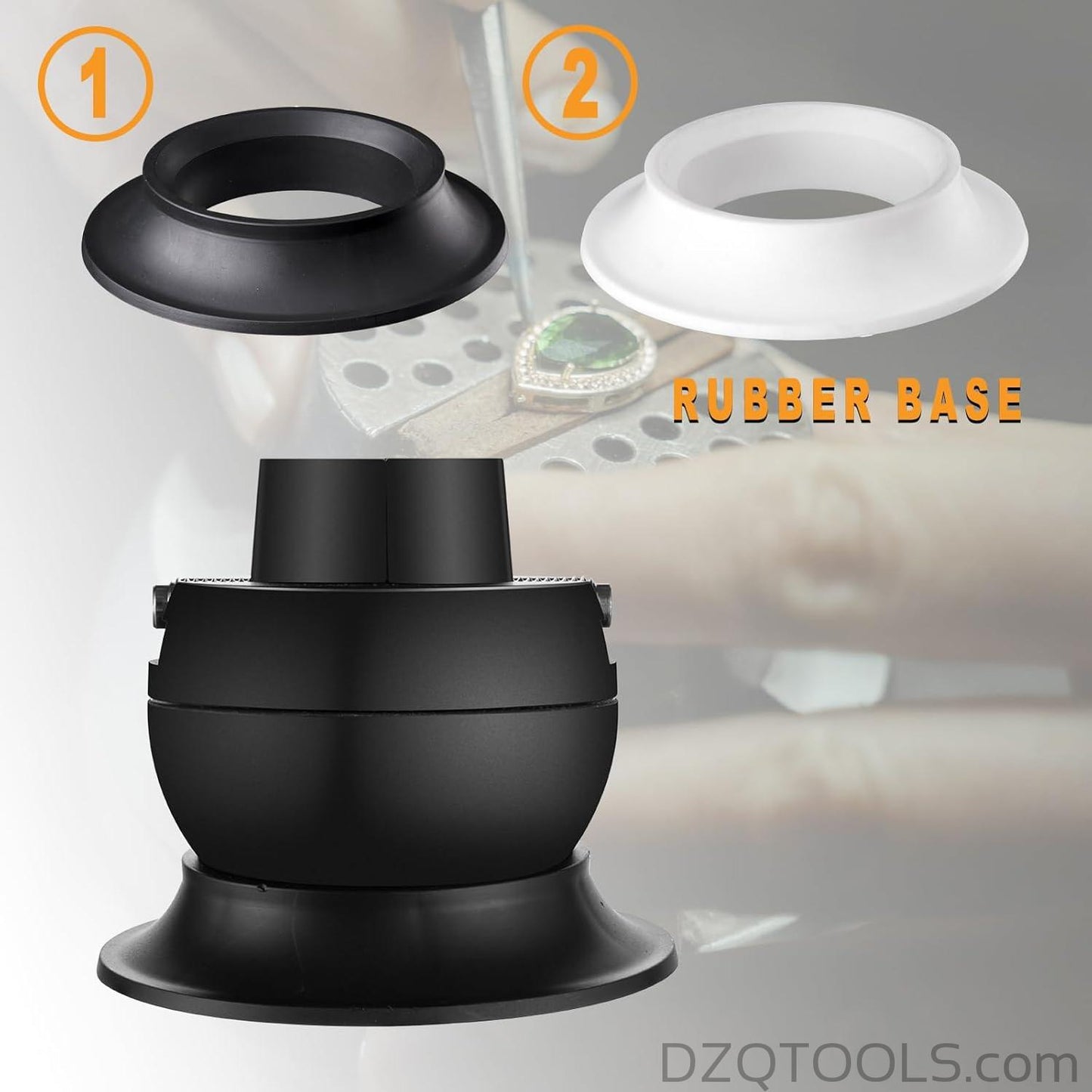DZQ Ball Vise 3" Engraving Tool, 360° Rotation, 36PCS Jewelry Block (Frosted)