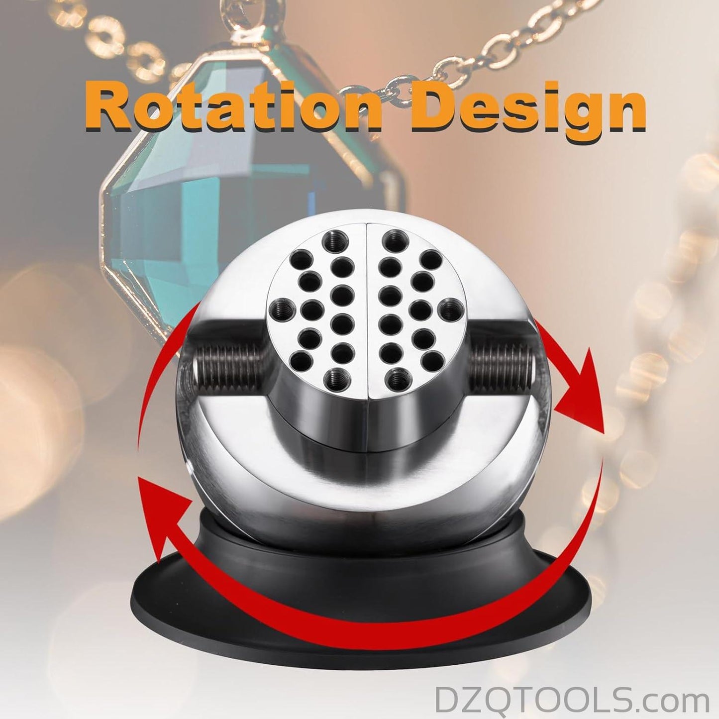 DZQ Ball Vise 3" Engraving Tool, 360° Rotation, 36PCS Jewelry Block (Black)