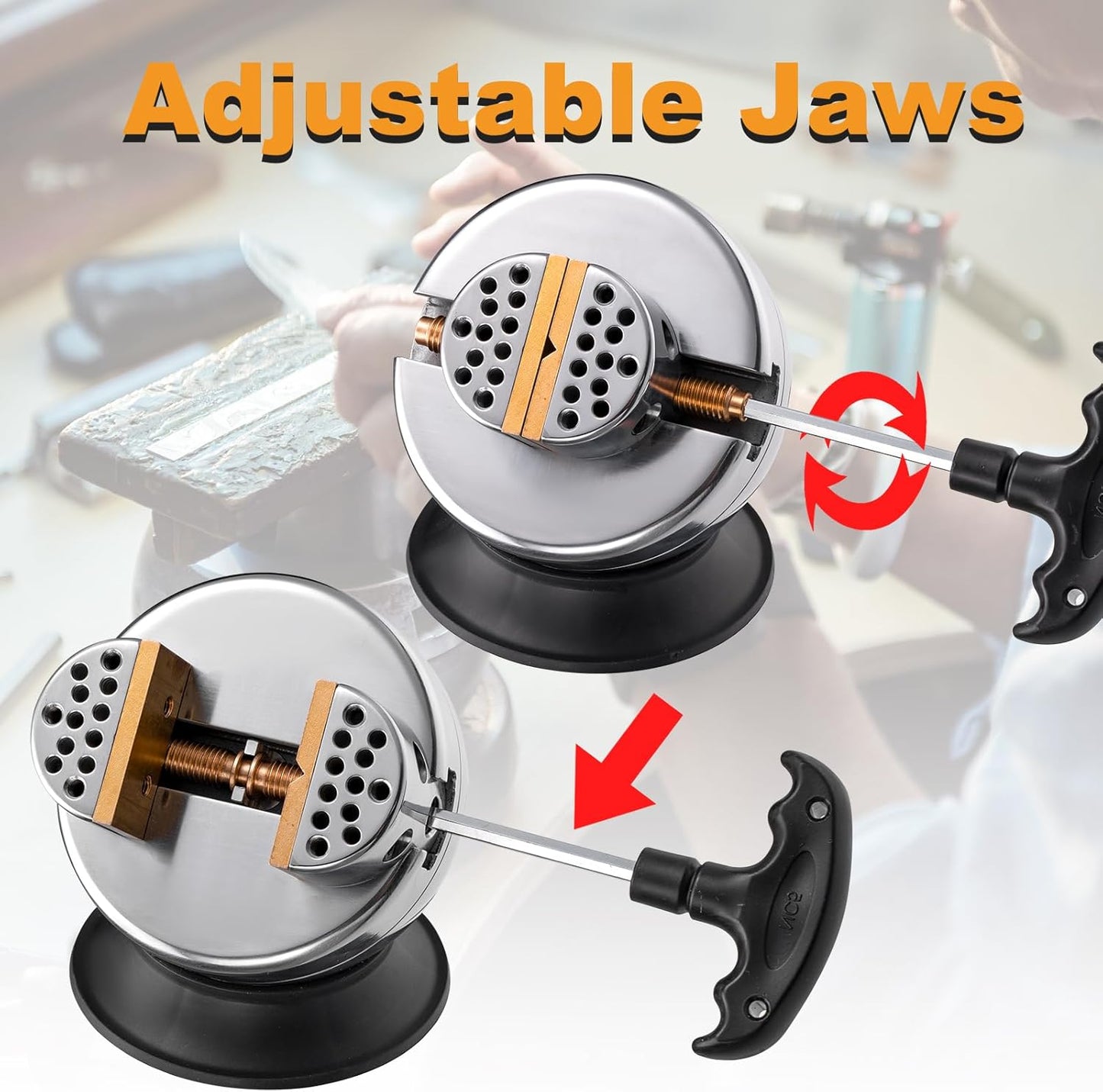 DZQ Ball Vise 4" Engraving Tool, 360° Rotation, 36PCS Jewelry Block