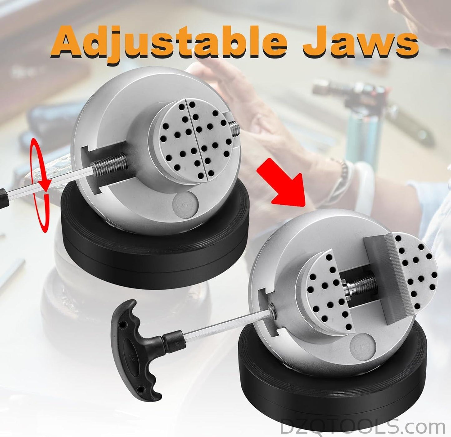 DZQ Ball Vise 5" Engraving Tool, 360° Rotation, 36PCS Jewelry Block