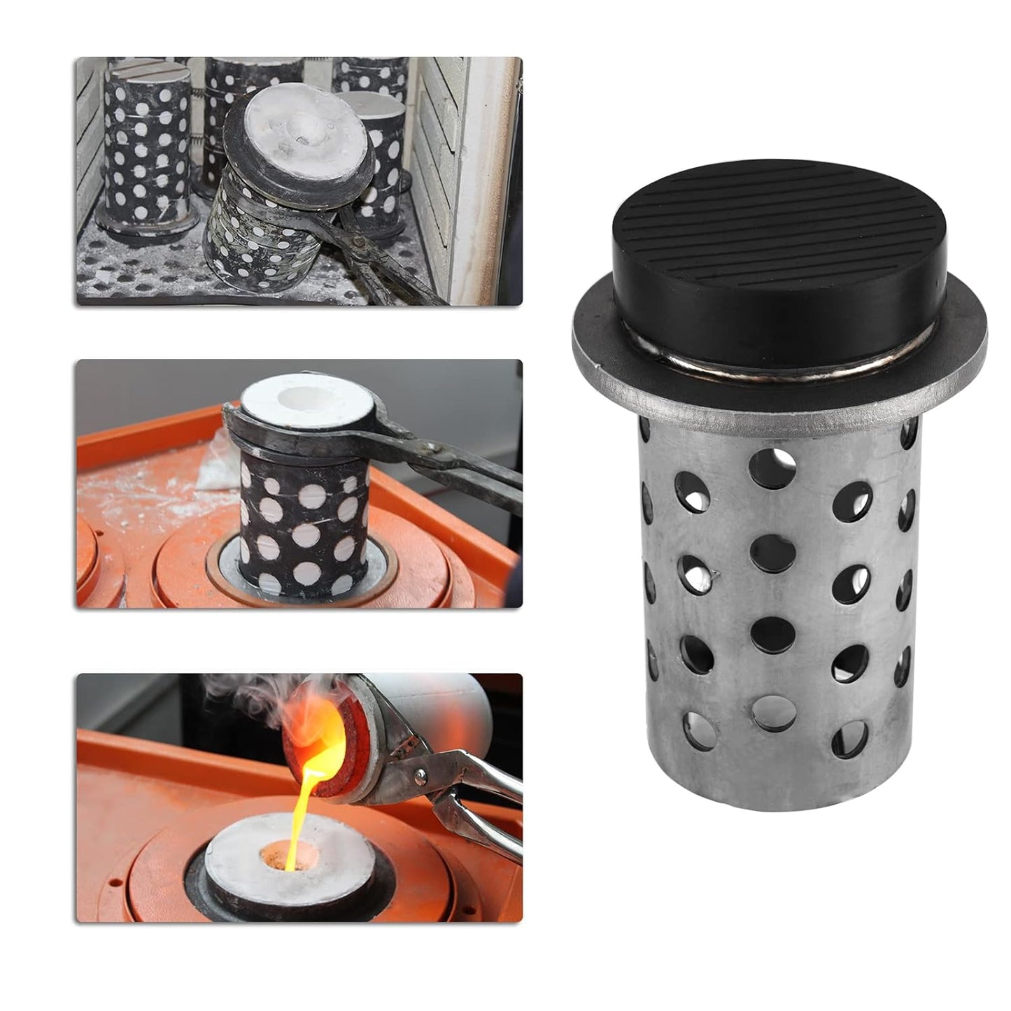 DZQ Perforated Casting Flask, 304 SS, Vacuum Casting, 3" x 4"/5"/6"/7"/8"