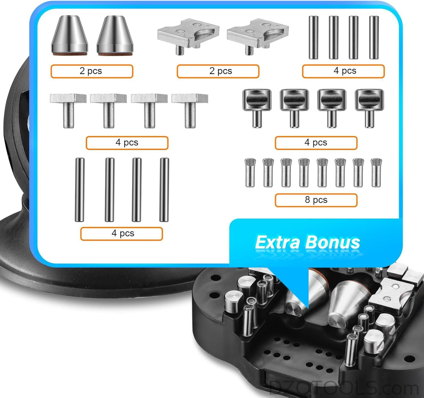 DZQ Ball Vise 3" Engraving Tool, 360° Rotation, 36PCS Jewelry Block (Frosted)