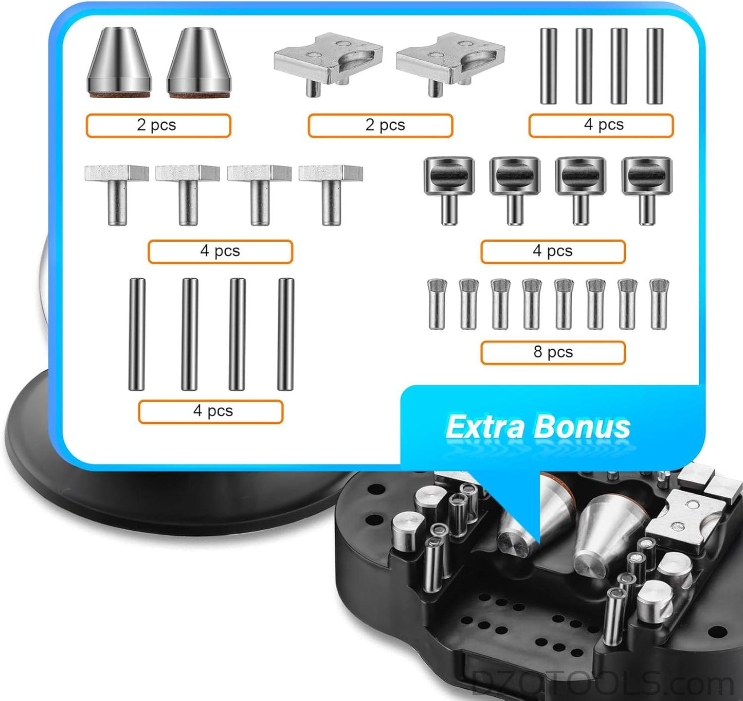 DZQ Ball Vise 3" Engraving Tool, 360° Rotation, 36PCS Jewelry Block (Black)