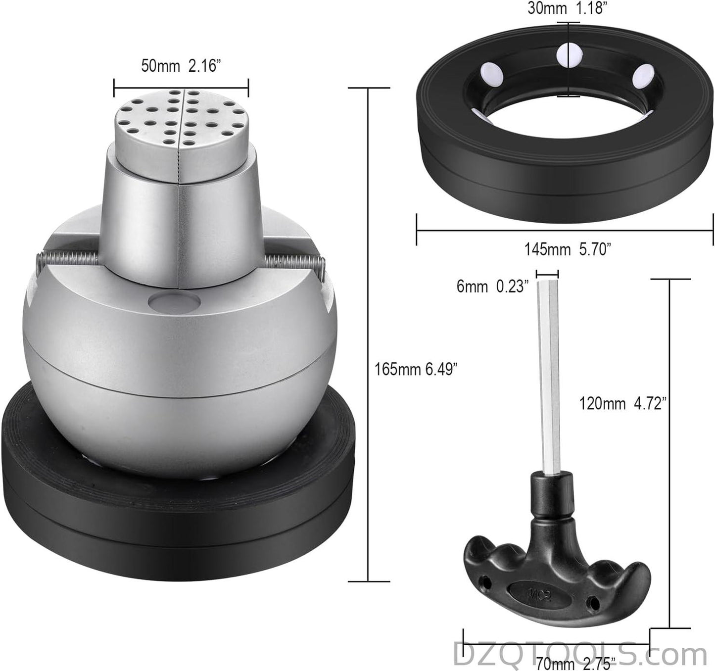 DZQ Ball Vise 5" Engraving Tool, 360° Rotation, 36PCS Jewelry Block