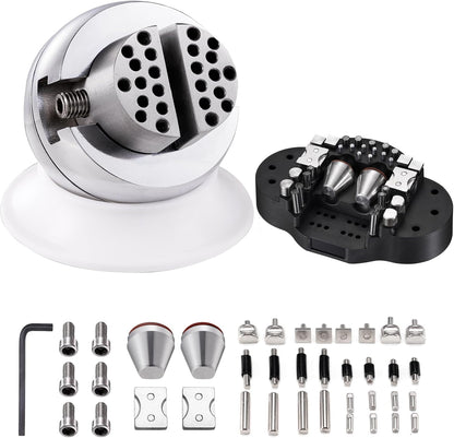 DZQ Ball Vise 3" Engraving Tool, 360° Rotation, 17PCS Jewelry Block (White)