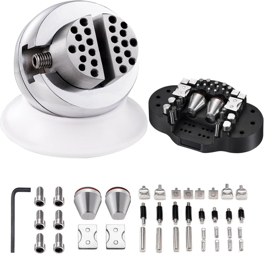 DZQ Ball Vise 3" Engraving Tool, 360° Rotation, 17PCS Jewelry Block (White)