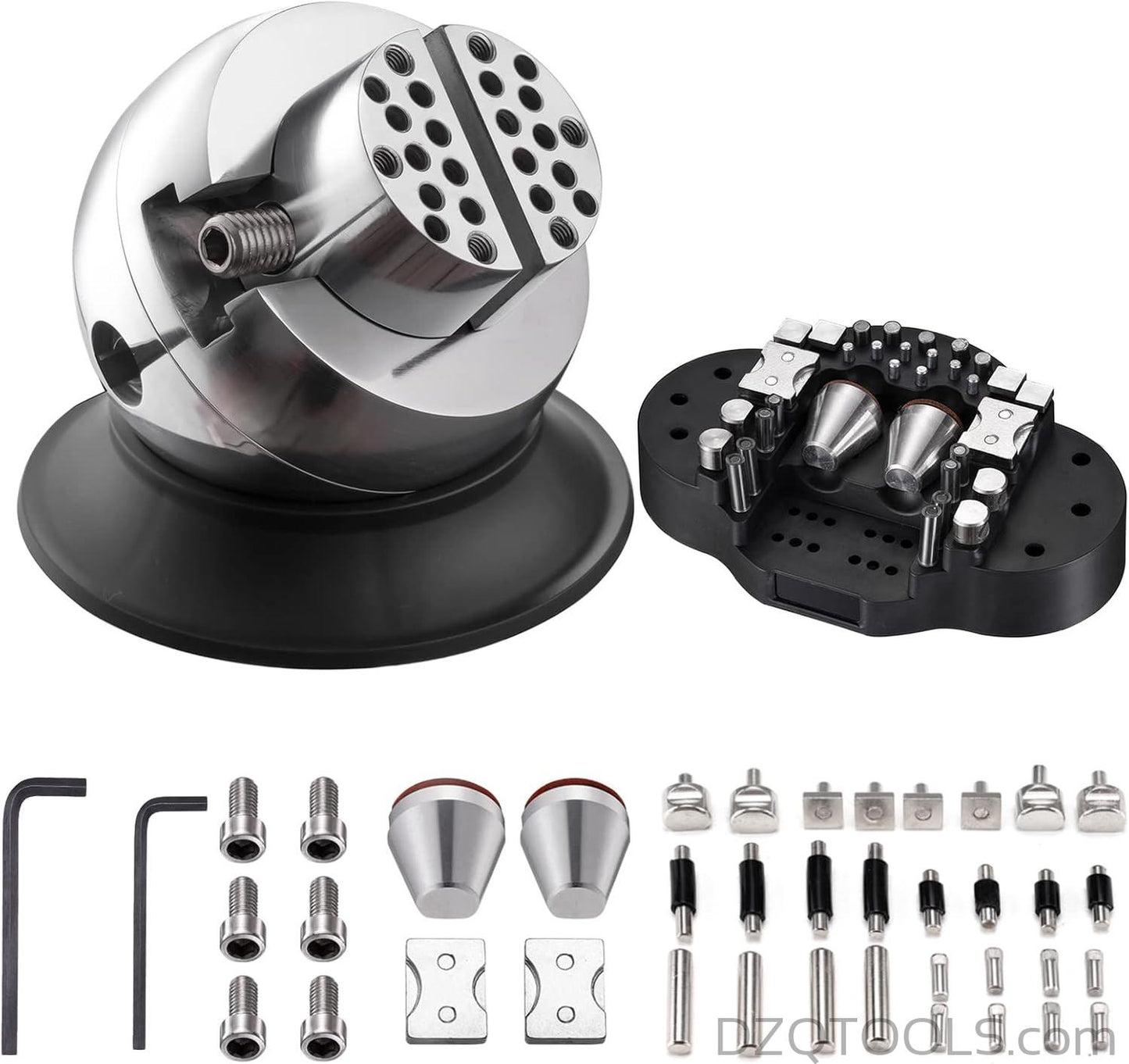 DZQ 7X-45X Multi-Directional Microscope, Ring Light, 360° Ball Vise