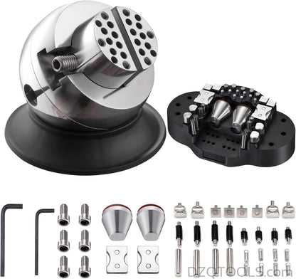 DZQ 7X-45X Multi-Directional Microscope, Ring Light, 360° Ball Vise